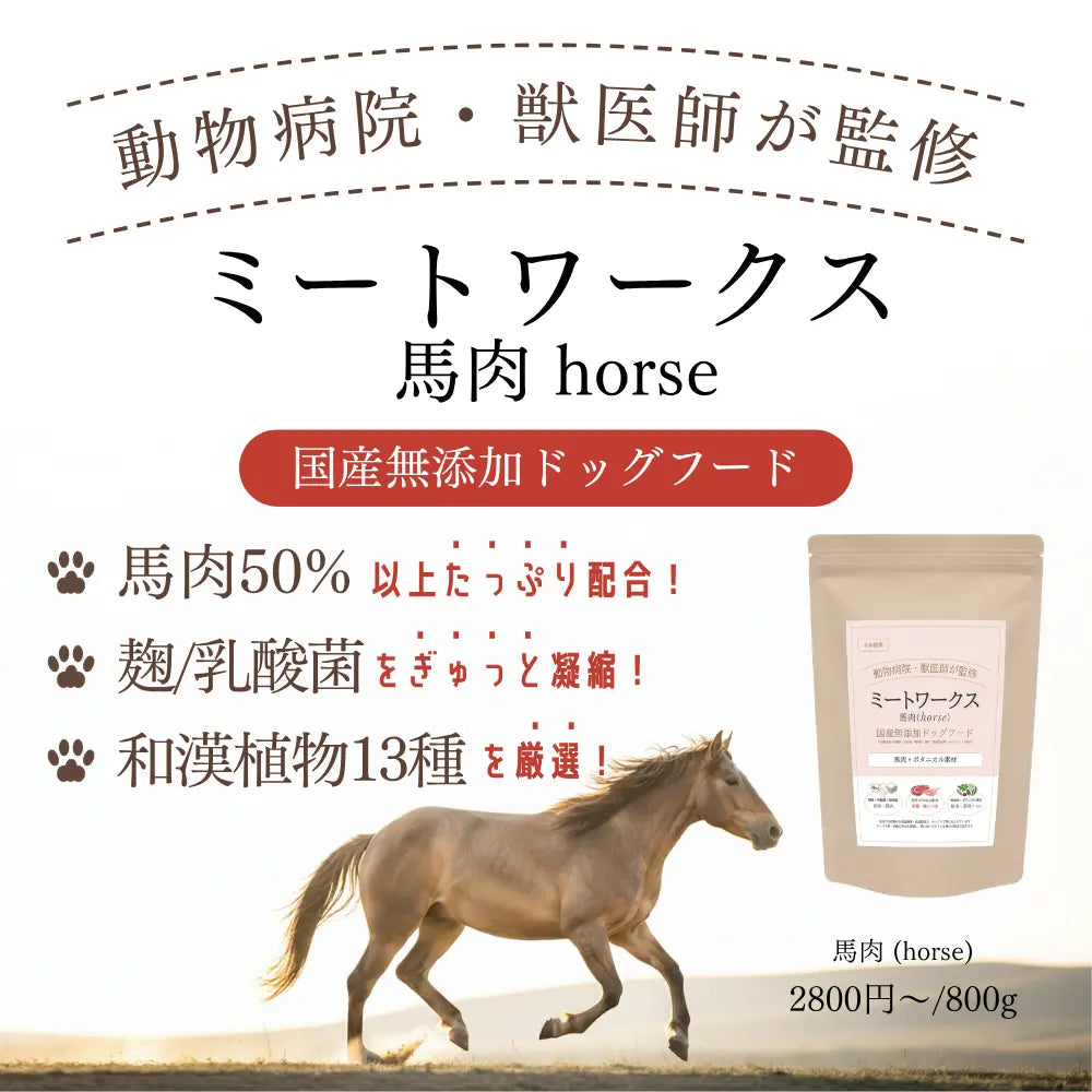 ミートワークス 馬肉｜国産無添加ドッグフード｜ドライ NATURE WORKS